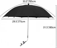 STARRY CITY Babakocsi Napernyő 75 cm Átmérő Univerzális Napvédő Állítható Csipesszel UV50+ Védelem Fekete 2
