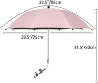 STARRY CITY Babakocsi Napernyő 75cm - Univerzális, Állítható Csipesszel, UV50+ Védelem, Rózsaszín Gyermek Napvédő Ernyő 2