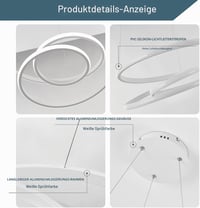 STARRYOL LED závesné svietidlo 68W prstencový luster 4000K biele svetlo okrúhly dizajn stropné svietidlo do obývačky, spálne a jedálne 2