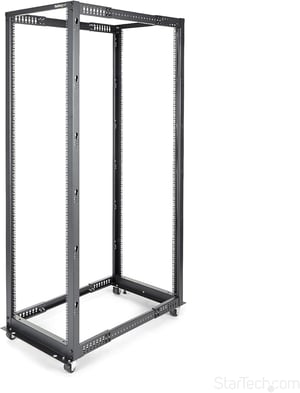 StarTech 4POSTRACK42 42U otvoreni serverski stalak s kotačima - 19", crni