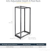 StarTech 42U mobil nyitott keret szerver rack 19 hüvelykes hálózati szekrény kerekekkel 2