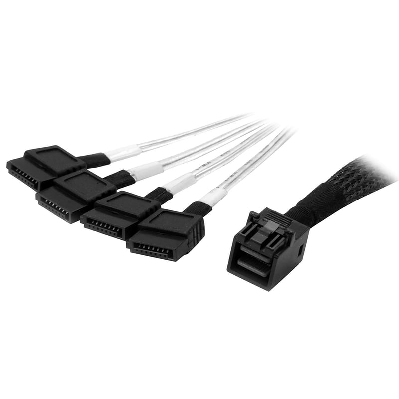 Interný kábel StarTech SAS43SAT1M Mini-SAS na SATA - 1 m - čierny/strieborný