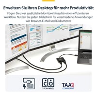 Adaptér StarTech USB-A 3.0 na duálne HDMI pre Windows, 4K 30Hz a 1080p 60Hz, režim rozšírenia alebo zrkadlenia, prevodník USB na monitor 4