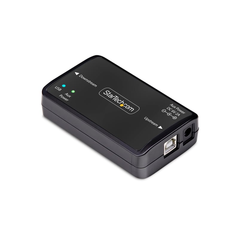 StarTech USB galvanický oddeľovač 6000V, USB 2.0/1.1, IP40, montáž na DIN lištu, ochrana proti zemnej slučke a prepätiu, čierny