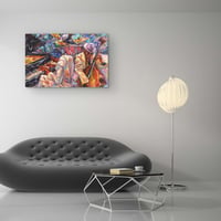 Startonight Narancs Jazz Zenekar Absztrakt Vászonkép - 60x90 cm Modern Fali Dekoráció Nappali Hálószoba - Éjjel-Nappal Effekt 4