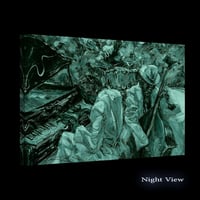 Startonight Narancs Jazz Zenekar Absztrakt Vászonkép - 60x90 cm Modern Fali Dekoráció Nappali Hálószoba - Éjjel-Nappal Effekt 2