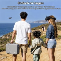 Prenosná taška STARTRC z PU kože pre DJI Neo Motion Fly More Combo a príslušenstvo Goggles N3, nabíjaciu stanicu RC Motion 3, sivá 7