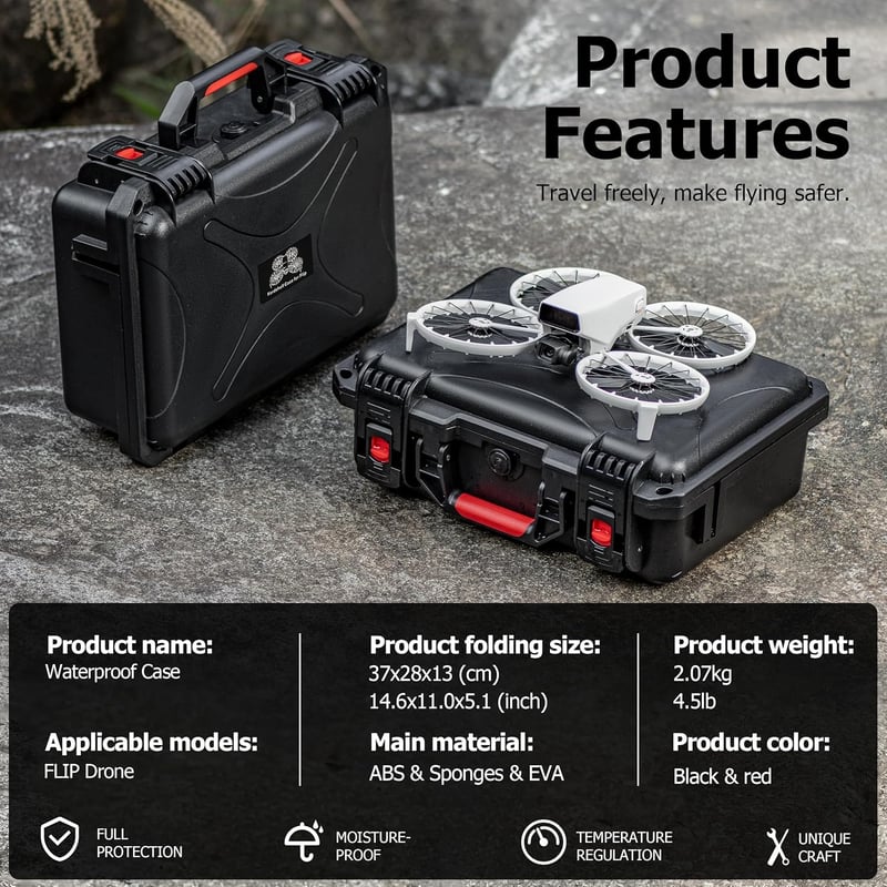 STARTRC PHOTO DJI Flip vízálló kemény táska 7 akkuhoz, távirányítóhoz