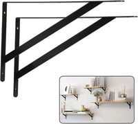 STARVAST Polctartó Konzol 6 db 90 Fokos Acél Háromszög Tartó 400x250mm Fekete Fali Rögzítéssel Csavarokkal 7
