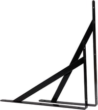 STARVAST Polctartó Konzol 6 db 90 Fokos Acél Háromszög Tartó 400x250mm Fekete Fali Rögzítéssel Csavarokkal 6