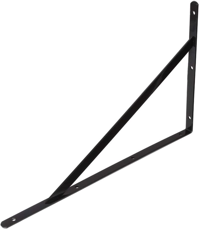 STARVAST Polctartó Konzol 6 db 90 Fokos Acél Háromszög Tartó 400x250mm Fekete Fali Rögzítéssel Csavarokkal