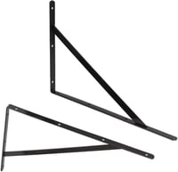 STARVAST Polctartó Konzol 6 db 90 Fokos Acél Háromszög Tartó 400x250mm Fekete Fali Rögzítéssel Csavarokkal 5