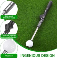 Starvortex Golf Swing Trainer Kar- és Ütésjavító Edzőeszköz Beltéri Kültéri Gyakorláshoz - Black, Normale Größe 4