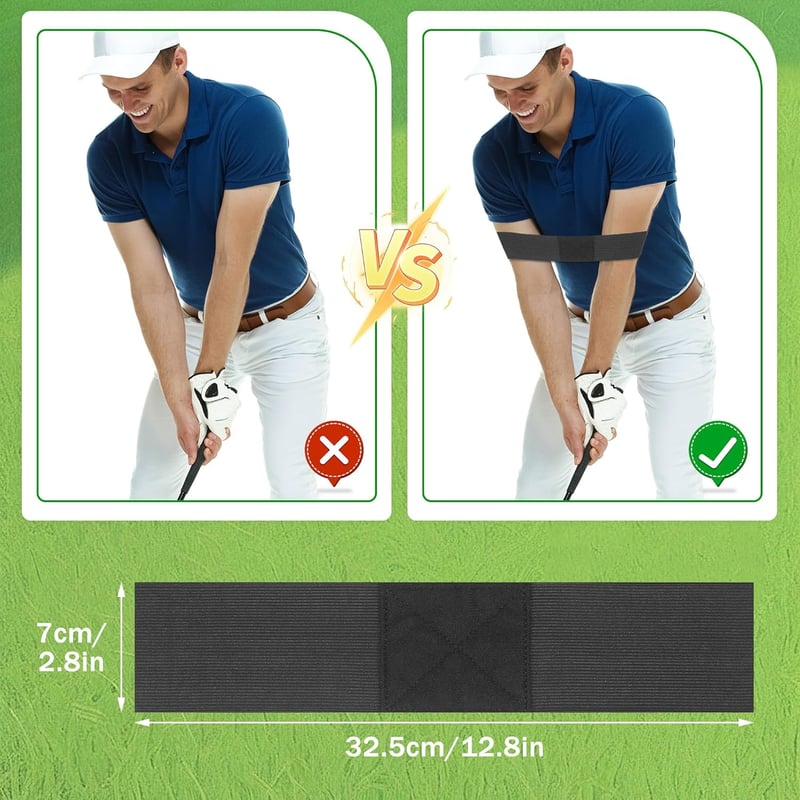 Starvortex Golf Swing Trainer Kar- és Ütésjavító Edzőeszköz Beltéri Kültéri Gyakorláshoz - Black, Normale Größe