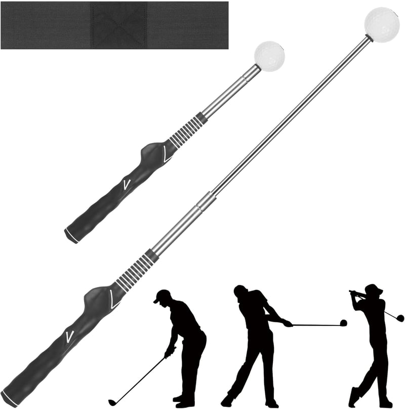 Starvortex Golf Swing Trainer Kar- és Ütésjavító Edzőeszköz Beltéri Kültéri Gyakorláshoz - Black, Normale Größe