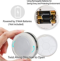 Starxing LED Szekrény Világítás 6 db Távirányítós ElemesSpot Lámpa Konyha Bútor Alá Fehér Kerek Dimmer 4