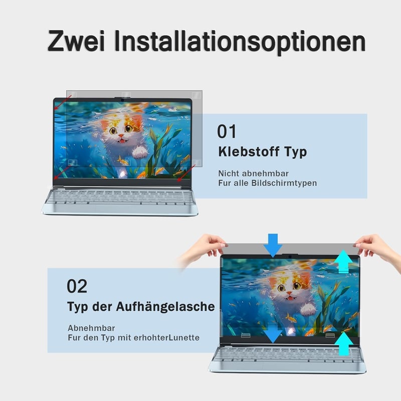 STARY 15,6" Laptop Betekintésvédelmi Fólia - Kék Fény Szűrő, Csillogásmentes, Eltávolítható, Lenovo HP Dell Acer Samsung Asus Kompatibilis