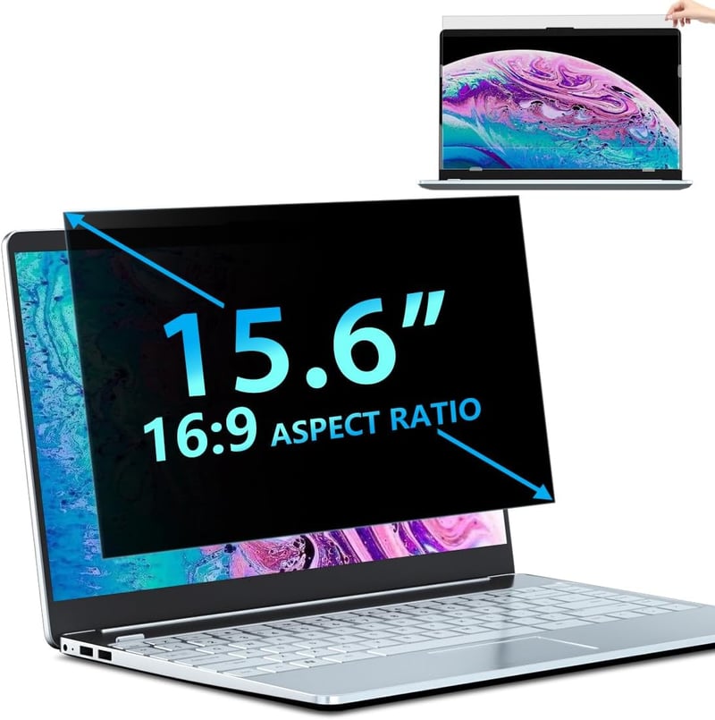 STARY 15,6" Laptop Betekintésvédelmi Fólia - Kék Fény Szűrő, Csillogásmentes, Eltávolítható, Lenovo HP Dell Acer Samsung Asus Kompatibilis