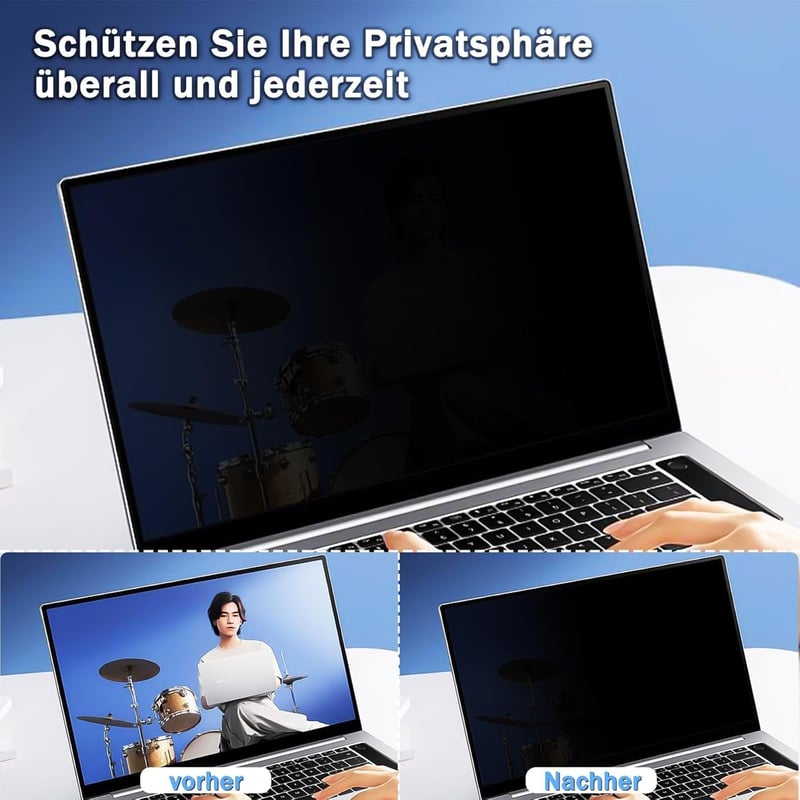 STARY 15,6" Laptop Betekintésvédelmi Fólia - Kék Fény Szűrő, Csillogásmentes, Eltávolítható, Lenovo HP Dell Acer Samsung Asus Kompatibilis