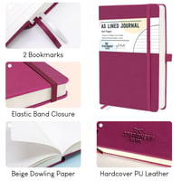 STATIONERY ISLAND Zápisník A5 s tvrdou väzbou a linkami, hrubý denník s 360 stranami, 100g papier, citrónovo žltý, na písanie, prácu a štúdium 7