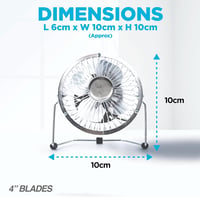 Status Hordozható Fém USB Mini Ventilátor Króm Színben 5
