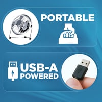 Status Hordozható Fém USB Mini Ventilátor Króm Színben 6
