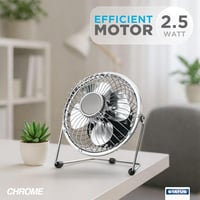Status Hordozható Fém USB Mini Ventilátor Króm Színben 4