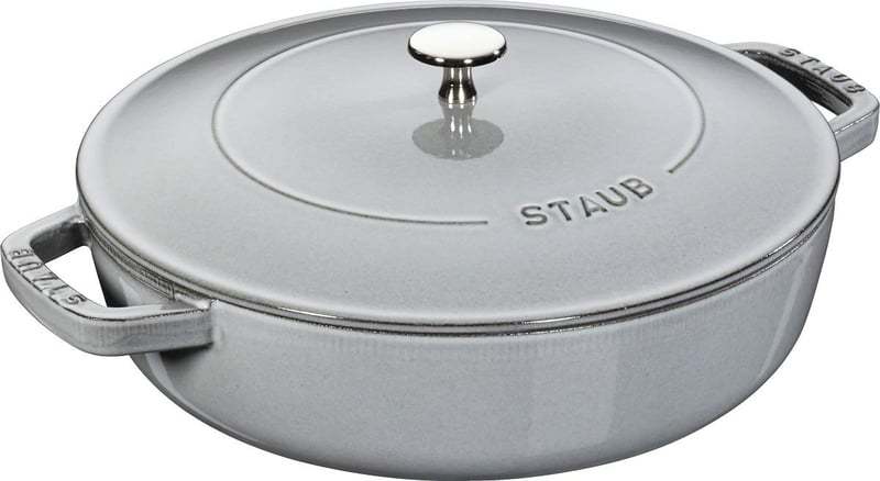 Liatinový kastról STAUB Chistera – 28 cm, 3,7 l, indukcia, systém aromaražd, vyrobené vo Francúzsku, grafitová sivá