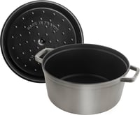 STAUB Cocotte posuda od lijevanog željeza s poklopcem, 30 cm, 8,35 L, okrugla, grafitno siva, za sve vrste štednjaka, indukcija, proizvedeno u Francuskoj 4