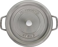 STAUB Cocotte posuda od lijevanog željeza s poklopcem, 30 cm, 8,35 L, okrugla, grafitno siva, za sve vrste štednjaka, indukcija, proizvedeno u Francuskoj 3