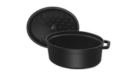 Liatinový hrniec Staub Cocotte s pokrievkou, oválny, 31 cm, 5,5 l, čierny, vhodný na indukciu, vyrobený vo Francúzsku 3