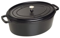 Liatinový hrniec Staub Cocotte s pokrievkou, oválny, 31 cm, 5,5 l, čierny, vhodný na indukciu, vyrobený vo Francúzsku 1