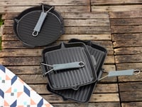 STAUB Grill tava pravokutna 34x21 cm crna od lijevanog željeza rebrasta ploča za pečenje 5