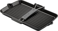 STAUB Grill tava pravokutna 34x21 cm crna od lijevanog željeza rebrasta ploča za pečenje 2