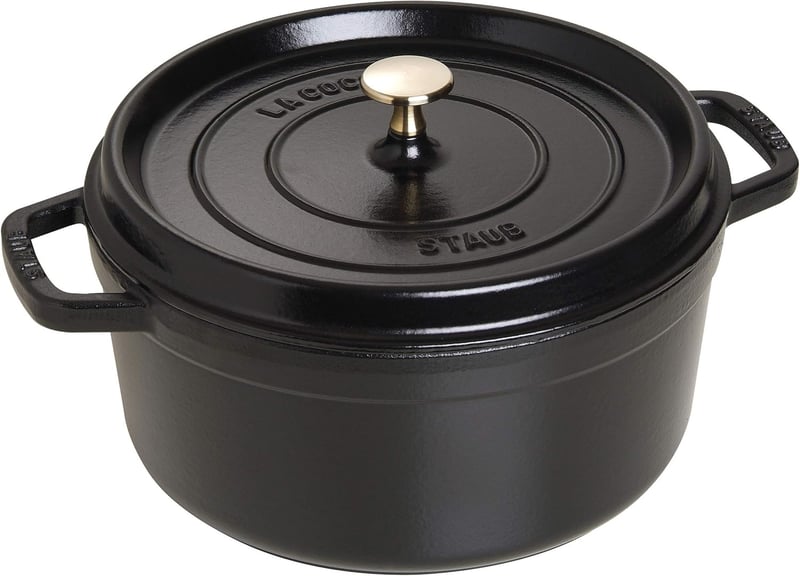 STAUB Kerek Cocotte Öntöttvas Edény 26cm Fekete - 26 cm, Black