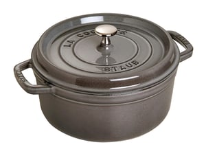 STAUB okrugla posuda od lijevanog željeza / pekač, 18 cm, 1,7 L, grafitno siva, za sve vrste štednjaka, indukcija