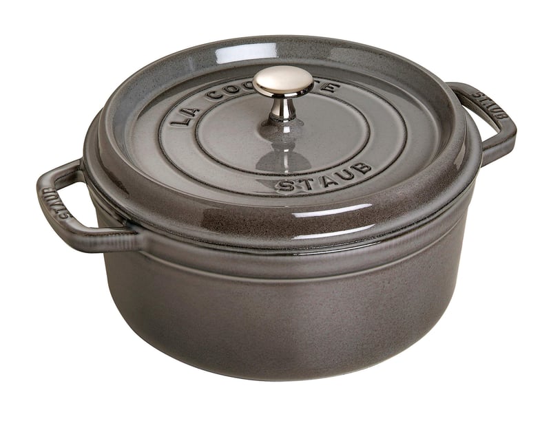 STAUB okrugla posuda od lijevanog željeza / pekač, 18 cm, 1,7 L, grafitno siva, za sve vrste štednjaka, indukcija