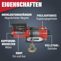 Stealth Winches 3500 lb 12 V vezeték nélküli kábelcsörlő szintetikus kötél acél fogaskerékkel nehéz mágneskapcsoló rögzítő talppal távirányí 2