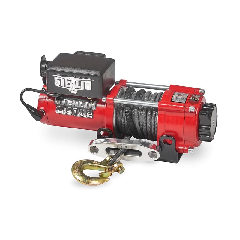 Stealth Winches 3500 lb 12 V vezeték nélküli kábelcsörlő szintetikus kötél acél fogaskerékkel nehéz mágneskapcsoló rögzítő talppal távirányí