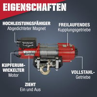 Stealth Winches 4500 lb Vezeték Nélküli Csörlő - 12V Acélkábeles Terepcsörlő Távirányítóval - Erős Motor, Acél Fogaskerék, Lakóautókhoz 2