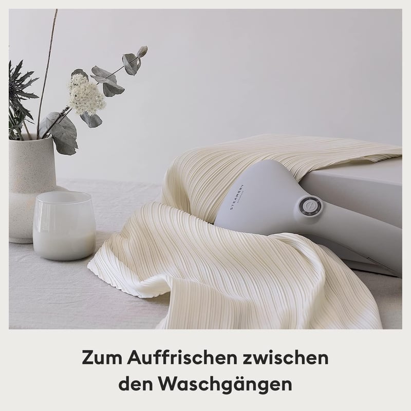 Steamery Cirrus 2 Ruhagőzölő 1500W - Gyűrődésmentes Eredmény, 20 mp Felfűtés, Hordozható, Ergonomikus, Skandináv Dizájn, Szürke