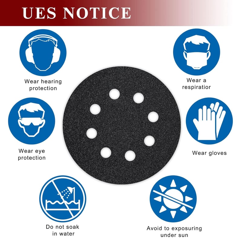 STEBRUAM 125mm Velcro Csiszolópapír Készlet 80db Szilíciumkarbid 320-2000 Körcsiszolóhoz