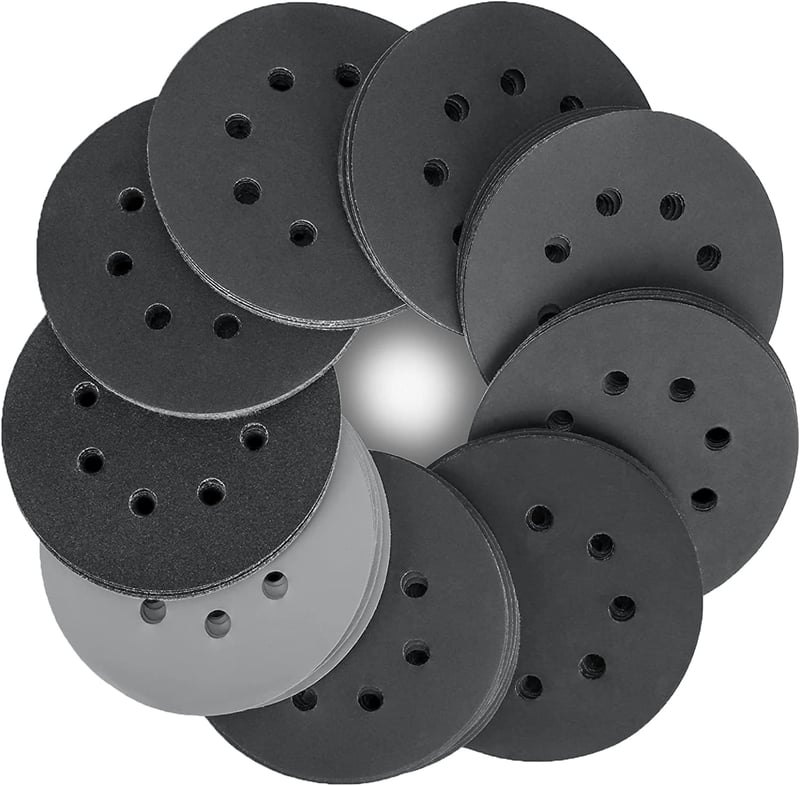 STEBRUAM 125mm Velcro Csiszolópapír Készlet 80db Szilíciumkarbid 320-2000 Körcsiszolóhoz