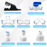 STEEIRO 15m Vízbevezető Cső Univerzális Csatlakozó Szett Side by Side Hűtőhöz 1/4 Colos Vízvezeték Tömlő Adapter Készlet 2