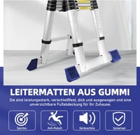 STEEIRO Gumi Létra Talp Védő, Csúszásmentes Létra Lábvédő Borítás, Teleszkópos és Hagyományos Létrákhoz, Kék 3