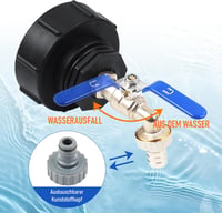 STEEIRO IBC Tartály Csap 3/4 Hüvelyk S100x8 Menetes Adapter Fekete Sárgaréz Kertitömlő Csatlakozó Víztartály Kiegészítő 5