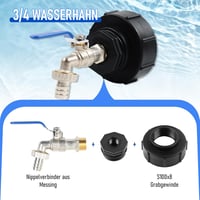 STEEIRO IBC Tartály Csap 3/4 Hüvelyk S100x8 Menetes Adapter Fekete Sárgaréz Kertitömlő Csatlakozó Víztartály Kiegészítő 2
