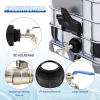 STEEIRO IBC Tartály Csap 3/4 Hüvelyk S100x8 Menetes Adapter Fekete Sárgaréz Kertitömlő Csatlakozó Víztartály Kiegészítő 4