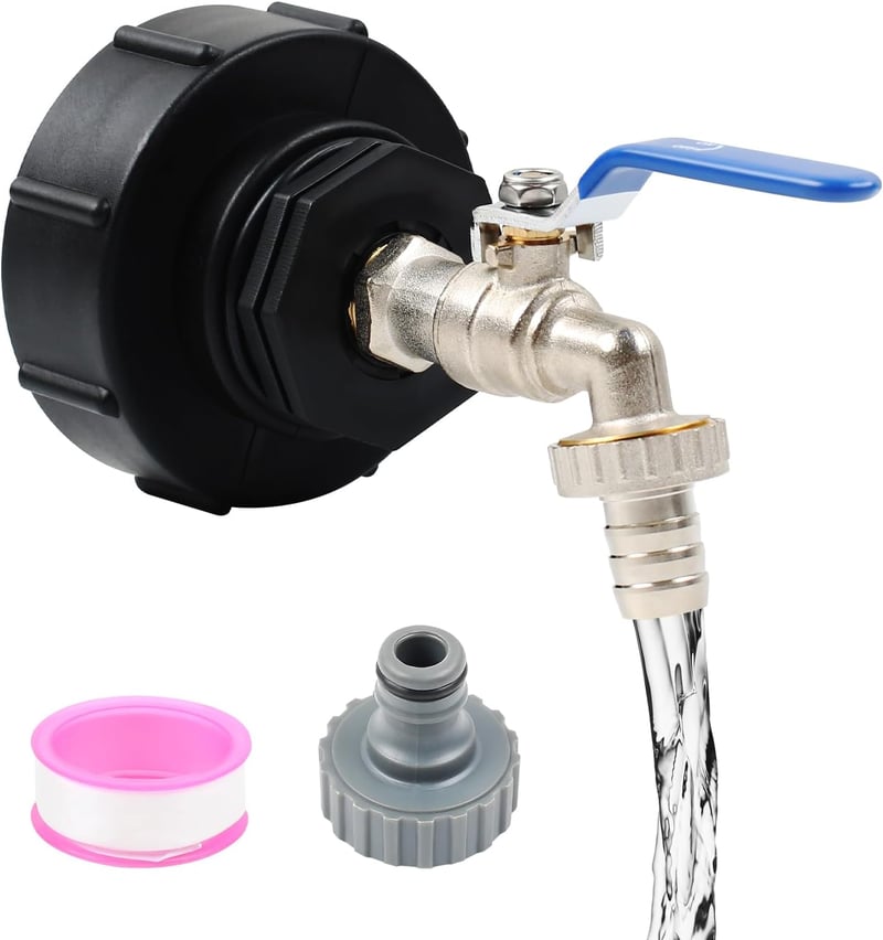 STEEIRO IBC Tartály Csap 3/4 Hüvelyk S100x8 Menetes Adapter Fekete Sárgaréz Kertitömlő Csatlakozó Víztartály Kiegészítő