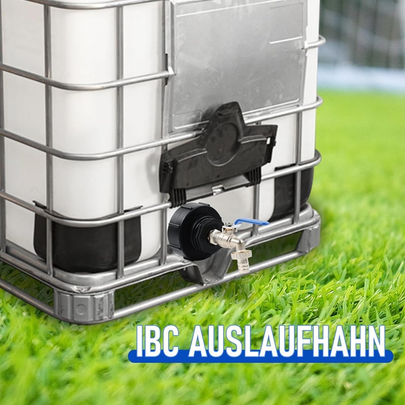 STEEIRO IBC Tartály Csap 3/4 Hüvelyk S100x8 Menetes Adapter Fekete Sárgaréz Kertitömlő Csatlakozó Víztartály Kiegészítő